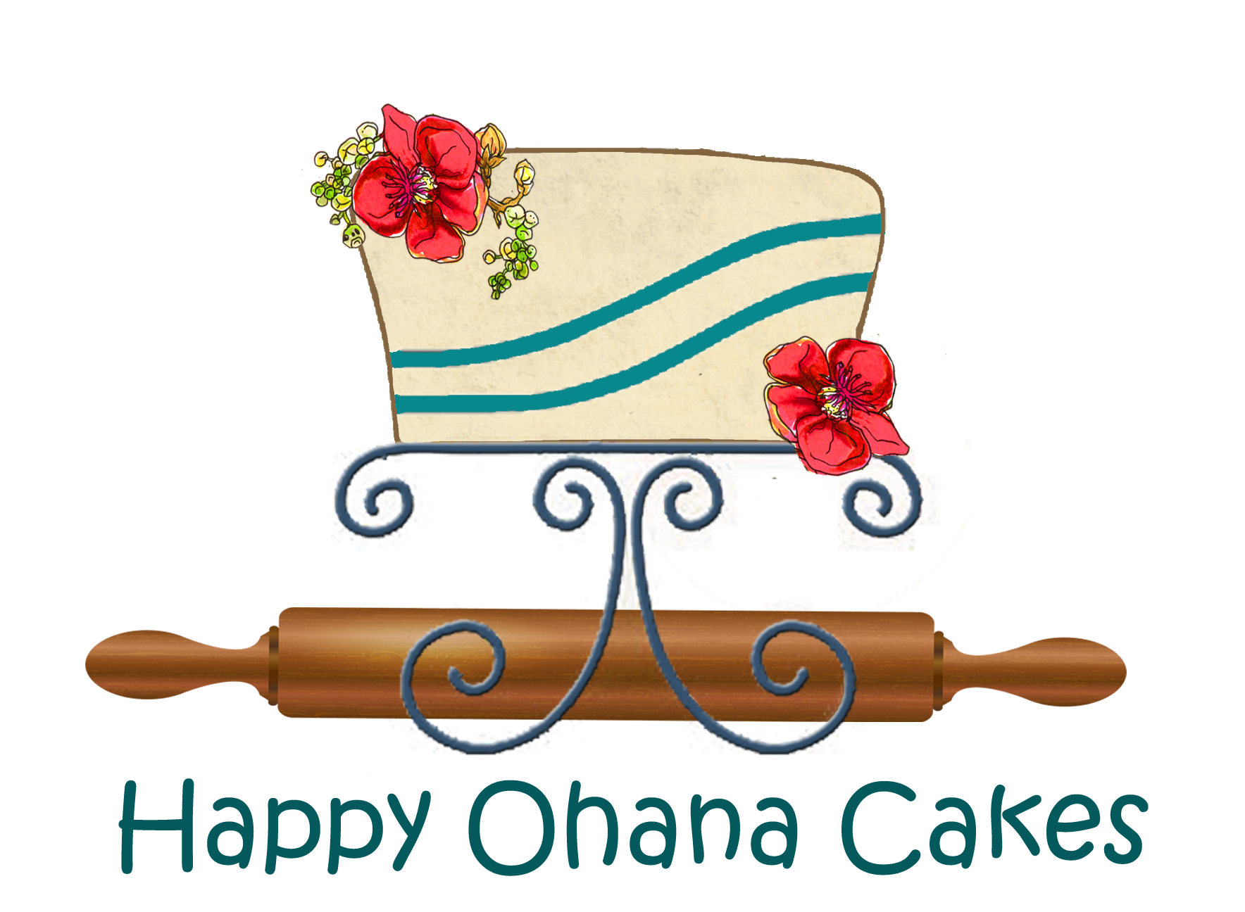 Happy Ohana Cakes Logo